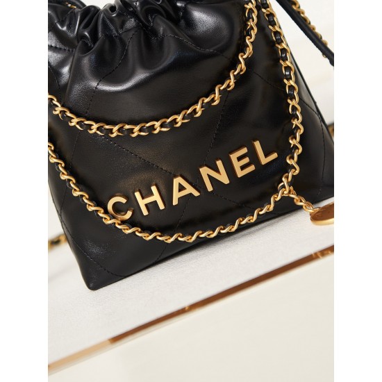 Chanel 22 Mini Gold Black