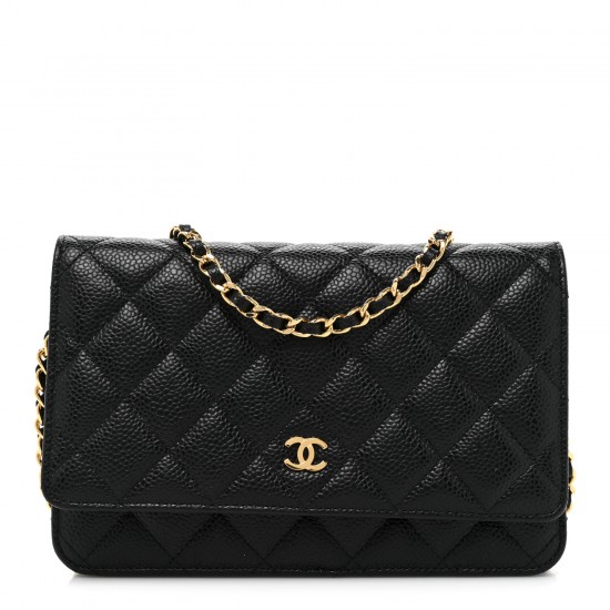 Chanel Caviar Quilted Wallet on Chain WOC Black