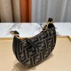 FENDI Fabric Jacquard FF Nano Fendigraphy Hobo Charm Tobacco Moro