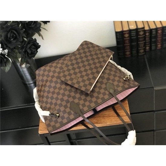 Louis Vuitton Damier Ebene Neo Neverfull MM Rose Ballerine