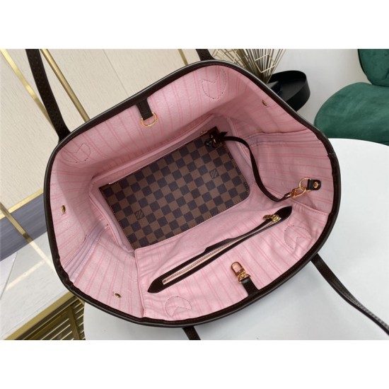 Louis Vuitton Damier Ebene Neo Neverfull MM Rose Ballerine