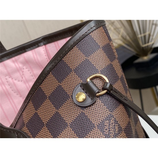 Louis Vuitton Damier Ebene Neo Neverfull MM Rose Ballerine